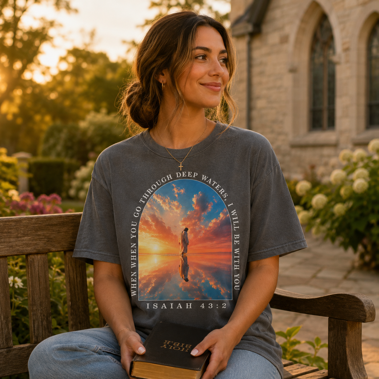 Isaiah 43:2 Deep Waters Christian Shirt, Women's T-shirt, Unisex Long Sleeve, Sweatshirt, Hoodie, Zip Hoodie