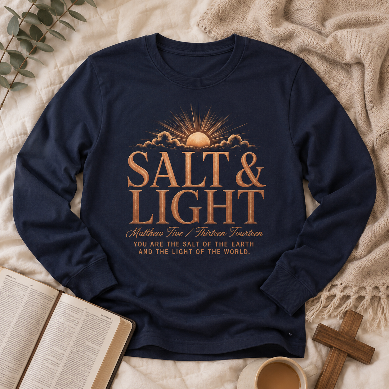 Salt & Light Bible Verse Shirt, Women's T-shirt, Unisex Long Sleeve, Sweatshirt, Hoodie, Zip Hoodie
