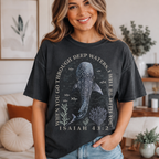 Isaiah 43:2 Whale Shark Christian Shirt, Women's T-shirt, Unisex Long Sleeve, Sweatshirt, Hoodie, Zip Hoodie