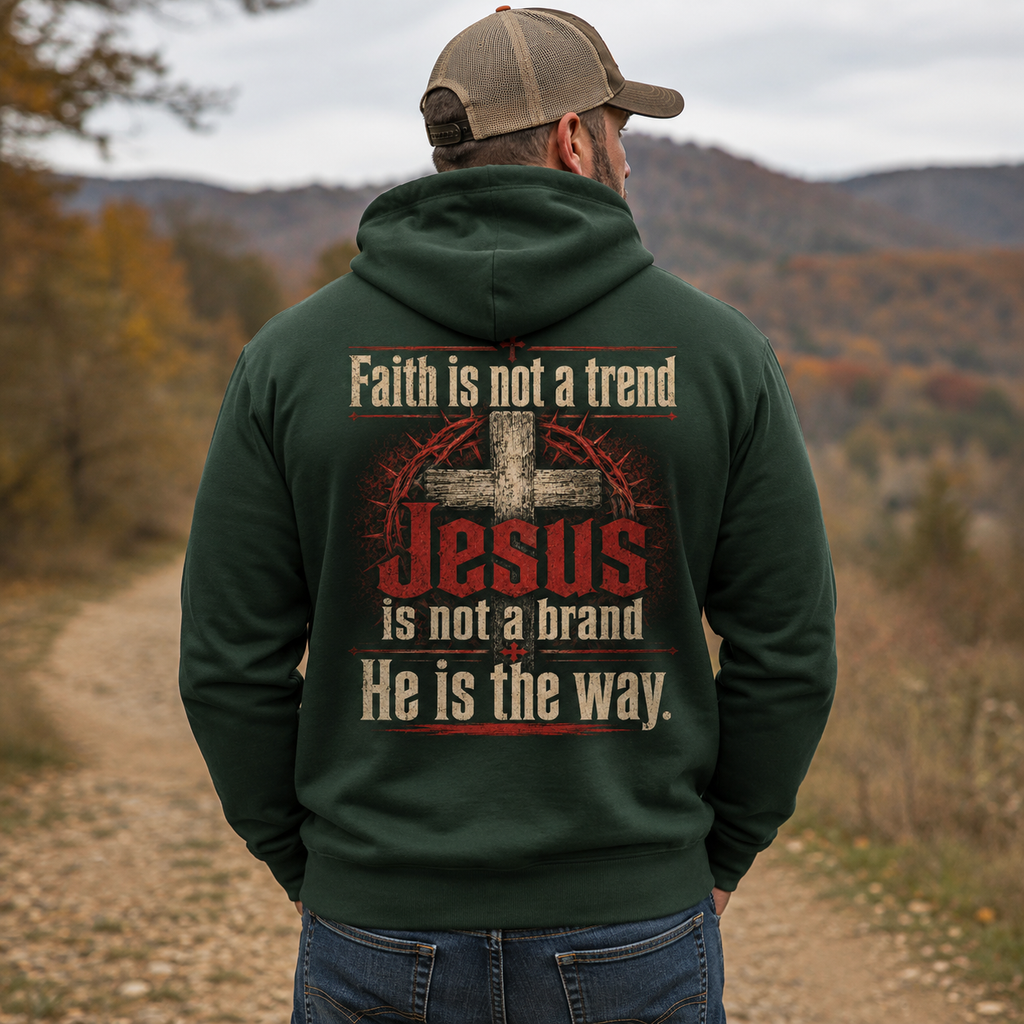 Faith Is Not A Trend Shirt, Jesus Is Not A Brand Christian T-Shirt, He Is The Way Back Print Tee, Faith Gift for Women Men