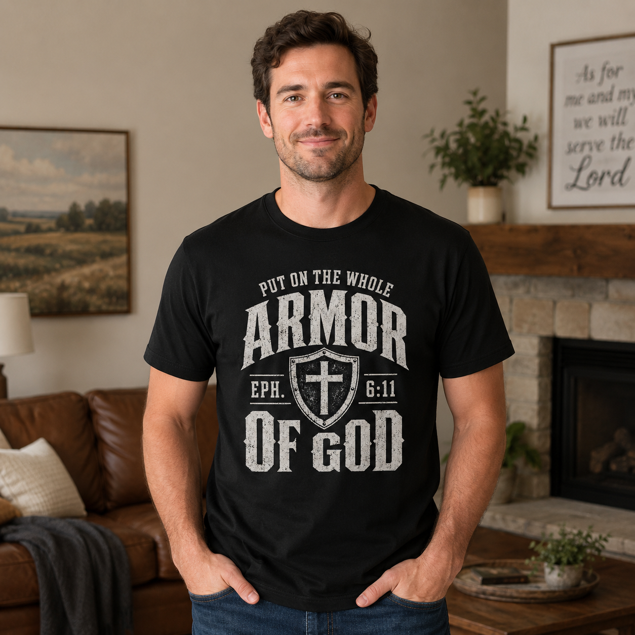 Armor of God Shirt, Ephesians 6:11 Christian T-Shirt, Put On The Whole Armor of God Tee, Faith Bible Verse Gift for Men
