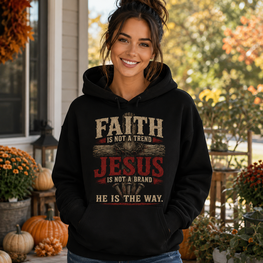 Faith Is Not A Trend Shirt, Jesus Is Not A Brand Christian T-Shirt, He Is The Way Tee, Bold Faith Gift for Women Men