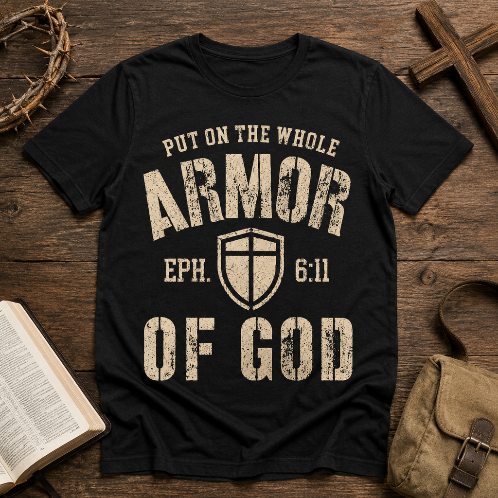 Armor of God Shirt, Ephesians 6:11 Christian T-Shirt, Put On The Whole Armor of God Tee, Bible Verse Gift for Men
