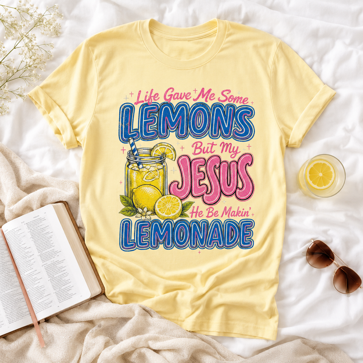 Jesus Made Lemonade Christian Shirt, Women's T-shirt, Unisex Long Sleeve, Sweatshirt, Hoodie, Zip Hoodie