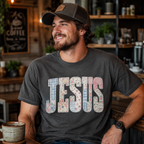 Jesus Shirt, Floral Patchwork Christian T-Shirt, Faith Based Tee, Religious Gift for Women, Cute Jesus Tee, Christian Apparel
