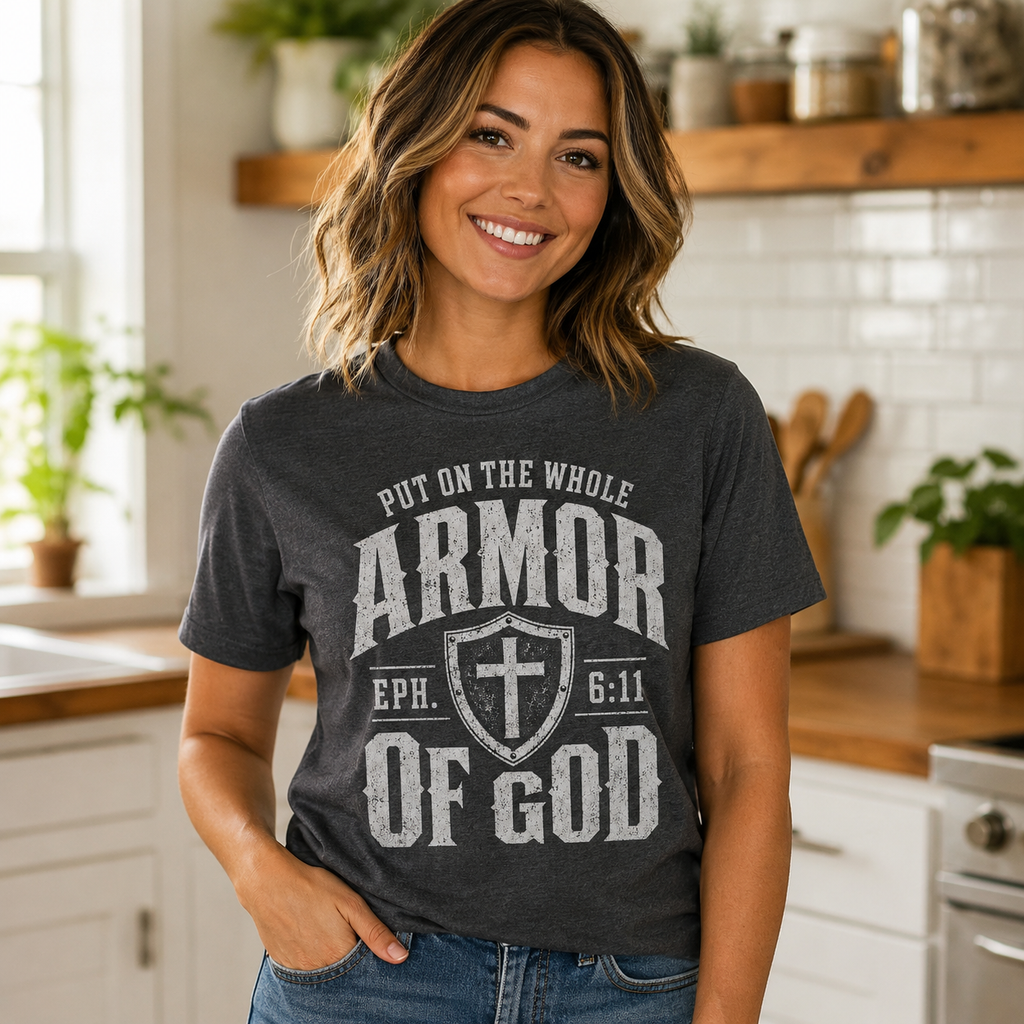 Armor of God Shirt, Ephesians 6:11 Christian T-Shirt, Put On The Whole Armor of God Tee, Faith Bible Verse Gift for Men