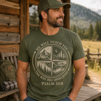 Psalm 32:8 Christian Adventure Shirt, He Will Teach You The Way Tee, Faith Compass Hiking Camping Gift for Christian Men Women