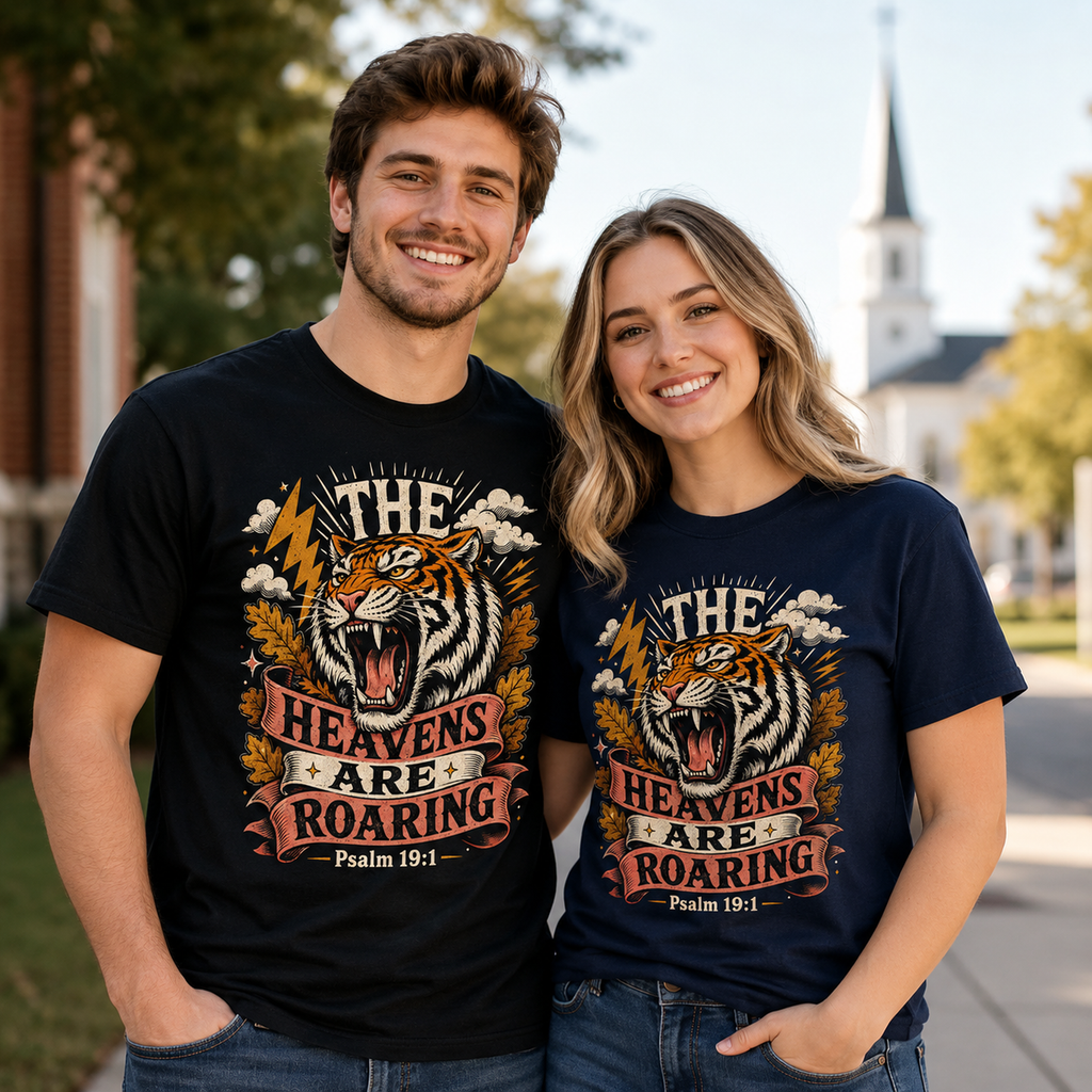 Psalm 19:1 Christian Tiger Shirt, Women's T-shirt, Unisex Long Sleeve, Sweatshirt, Hoodie, Zip Hoodie