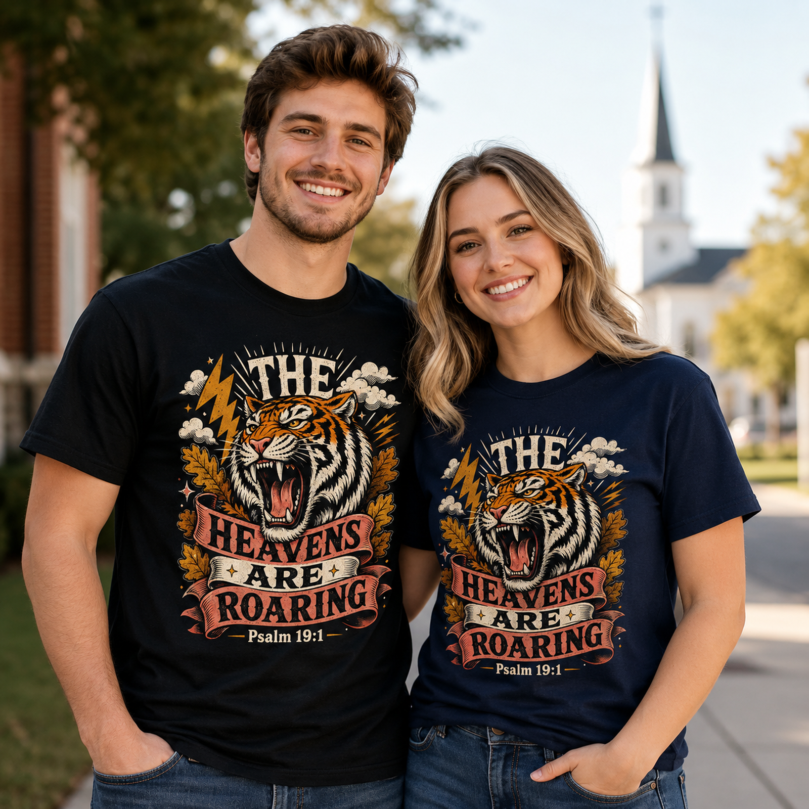Psalm 19:1 Christian Tiger Shirt, Women's T-shirt, Unisex Long Sleeve, Sweatshirt, Hoodie, Zip Hoodie