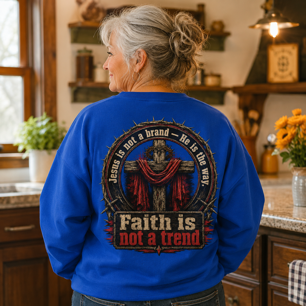 Faith Is Not A Trend Shirt, Jesus Is Not A Brand Christian T-Shirt, He Is The Way Back Print Tee, Bold Faith Gift for Women Men