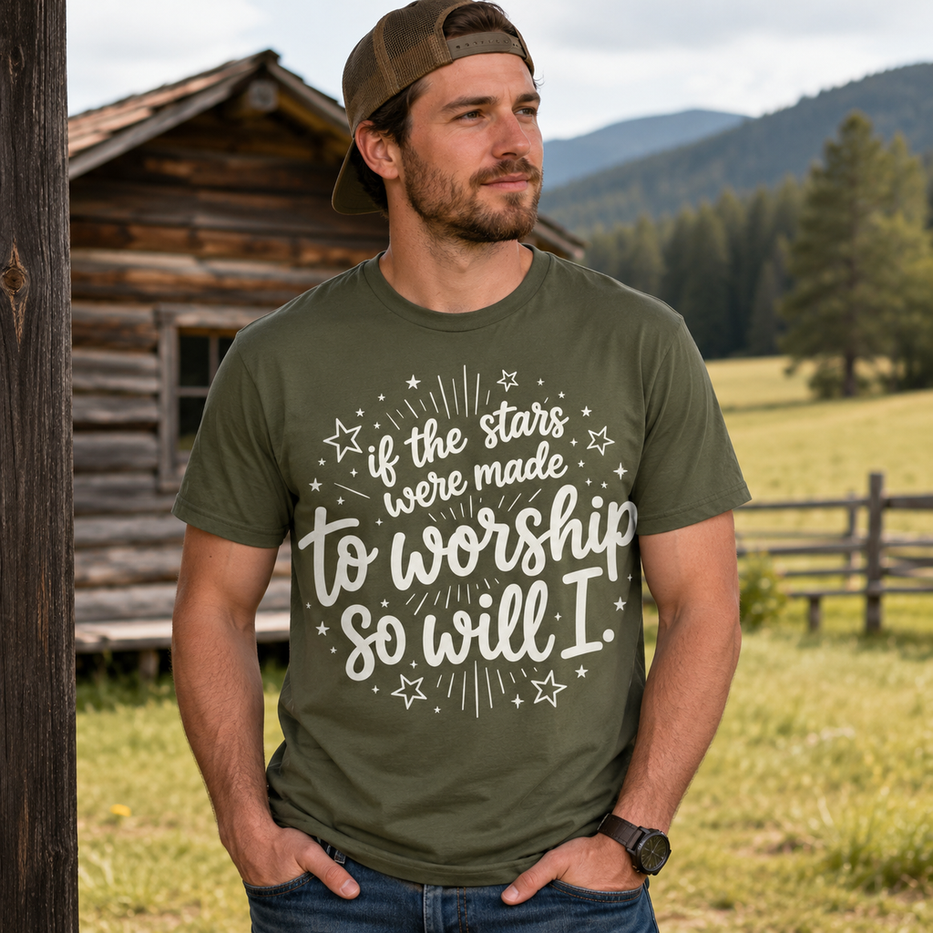 So Will I Shirt, Christian Worship T-Shirt, If The Stars Were Made To Worship Tee, Faith Shirt for Women, Jesus Graphic Tee