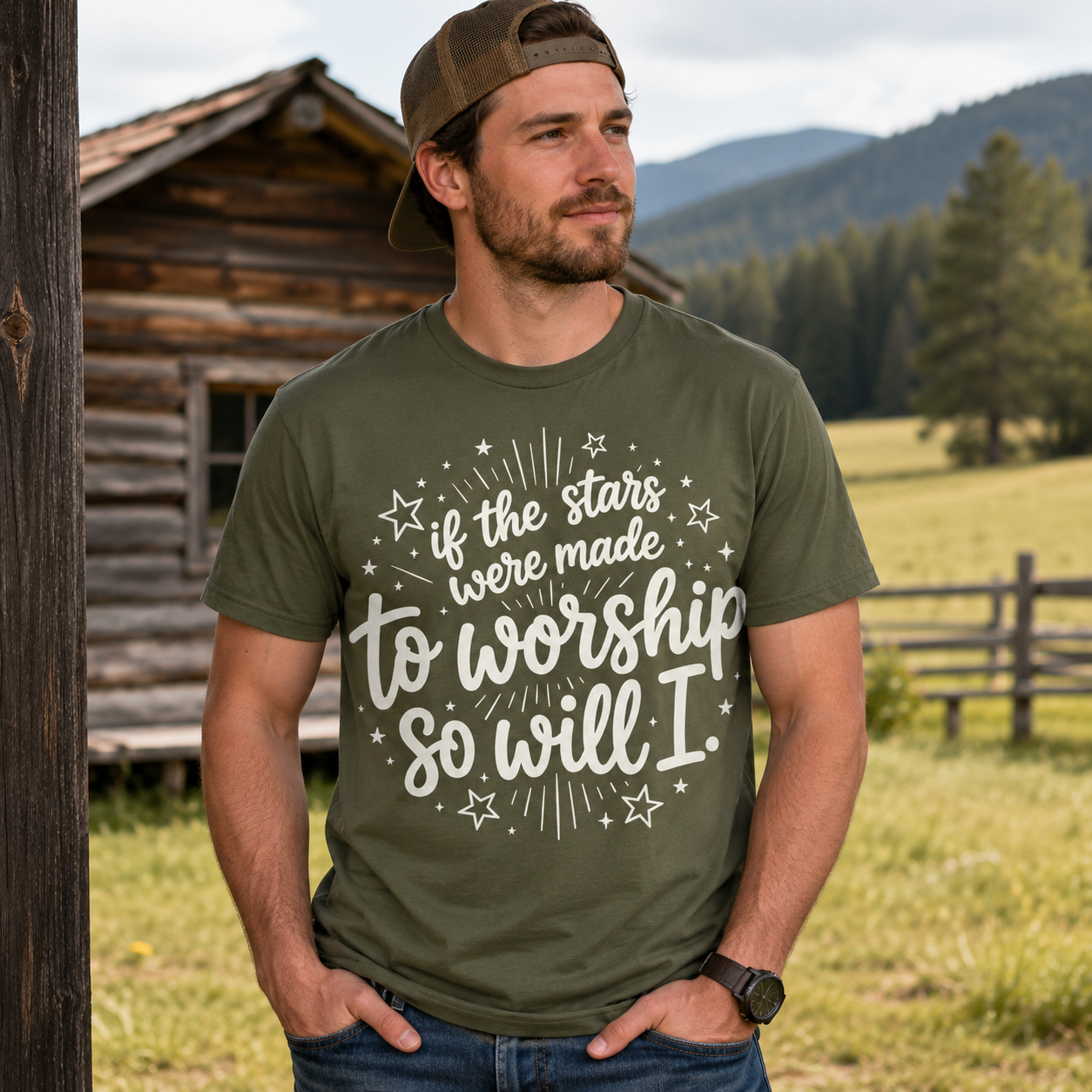 So Will I Shirt, Christian Worship T-Shirt, If The Stars Were Made To Worship Tee, Faith Shirt for Women, Jesus Graphic Tee