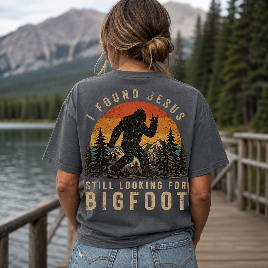 I Found Jesus Bigfoot Shirt, Women's T-shirt, Unisex Long Sleeve, Sweatshirt, Hoodie, Zip Hoodie