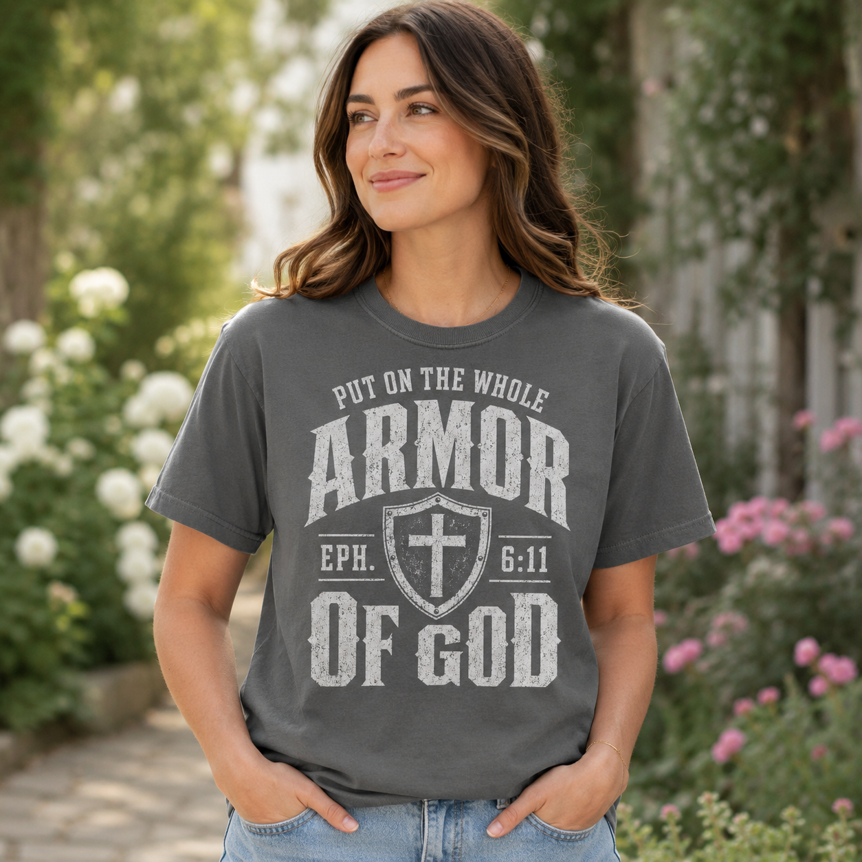 Armor of God Shirt, Ephesians 6:11 Christian T-Shirt, Put On The Whole Armor of God Tee, Faith Bible Verse Gift for Men