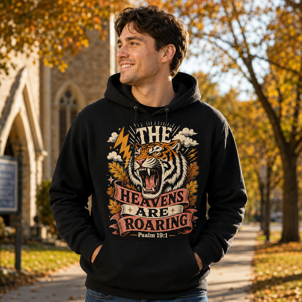 Psalm 19:1 Christian Tiger Shirt, Women's T-shirt, Unisex Long Sleeve, Sweatshirt, Hoodie, Zip Hoodie