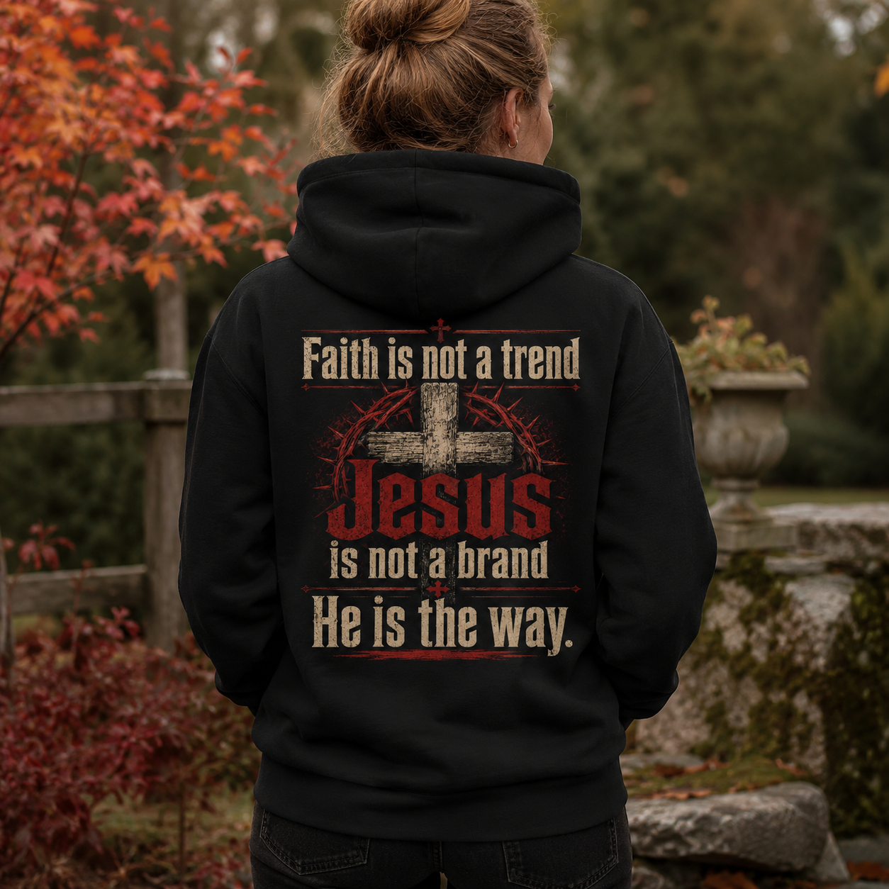 Faith Is Not A Trend Shirt, Jesus Is Not A Brand Christian T-Shirt, He Is The Way Back Print Tee, Faith Gift for Women Men