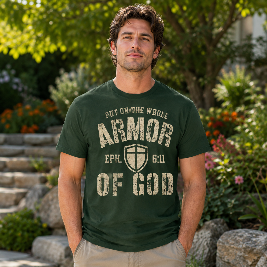 Armor of God Shirt, Ephesians 6:11 Christian T-Shirt, Put On The Whole Armor of God Tee, Bible Verse Gift for Men