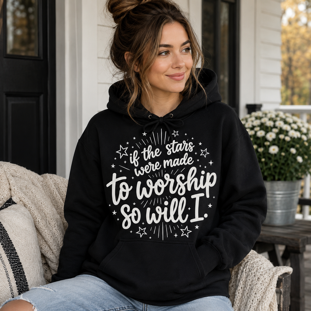 So Will I Shirt, Christian Worship T-Shirt, If The Stars Were Made To Worship Tee, Faith Shirt for Women, Jesus Graphic Tee