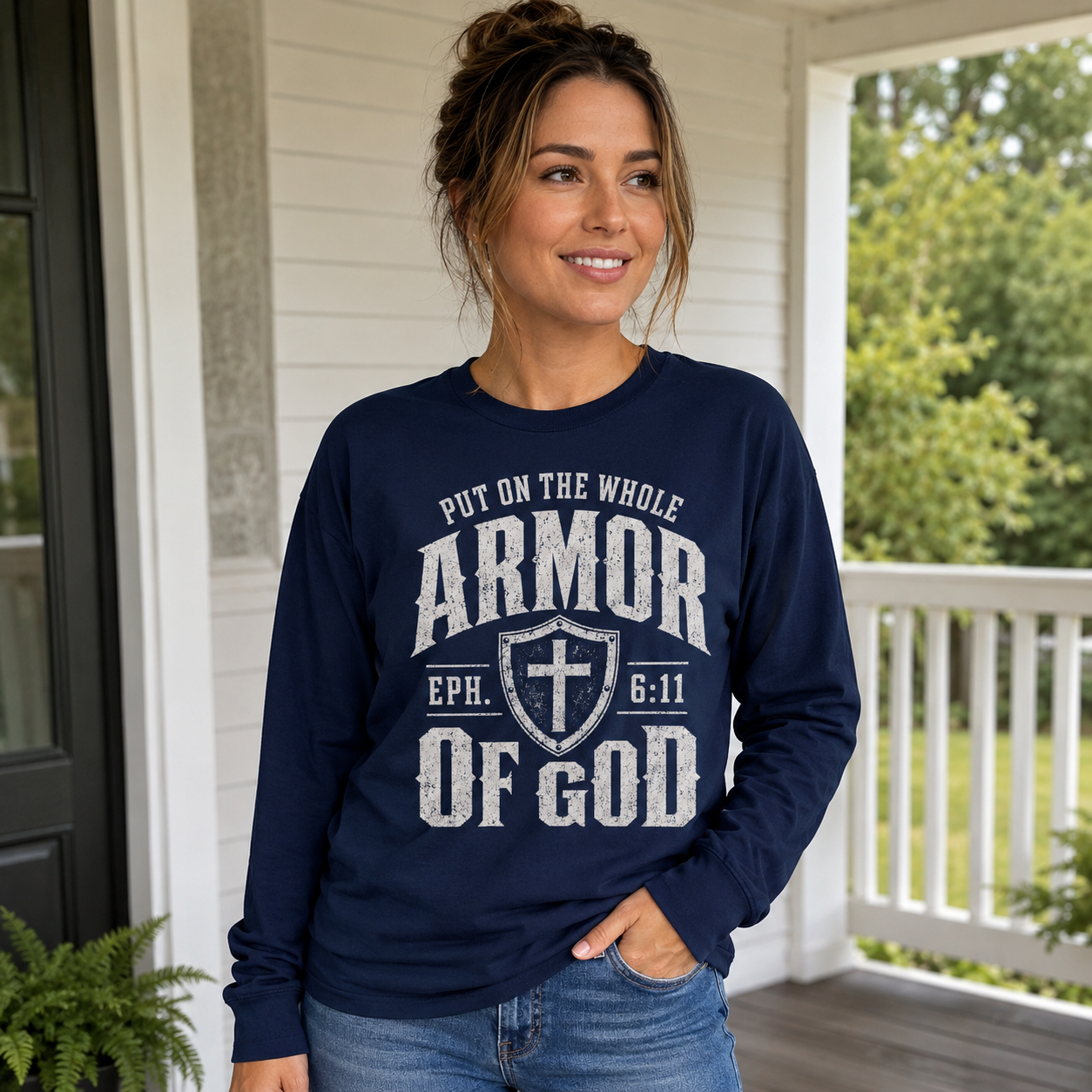Armor of God Shirt, Ephesians 6:11 Christian T-Shirt, Put On The Whole Armor of God Tee, Faith Bible Verse Gift for Men