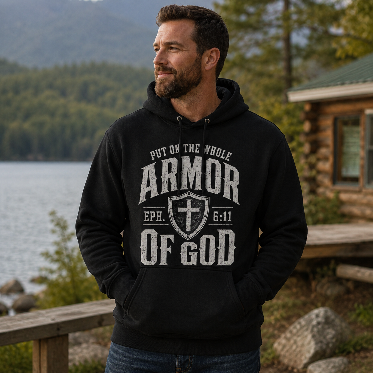 Armor of God Shirt, Ephesians 6:11 Christian T-Shirt, Put On The Whole Armor of God Tee, Faith Bible Verse Gift for Men