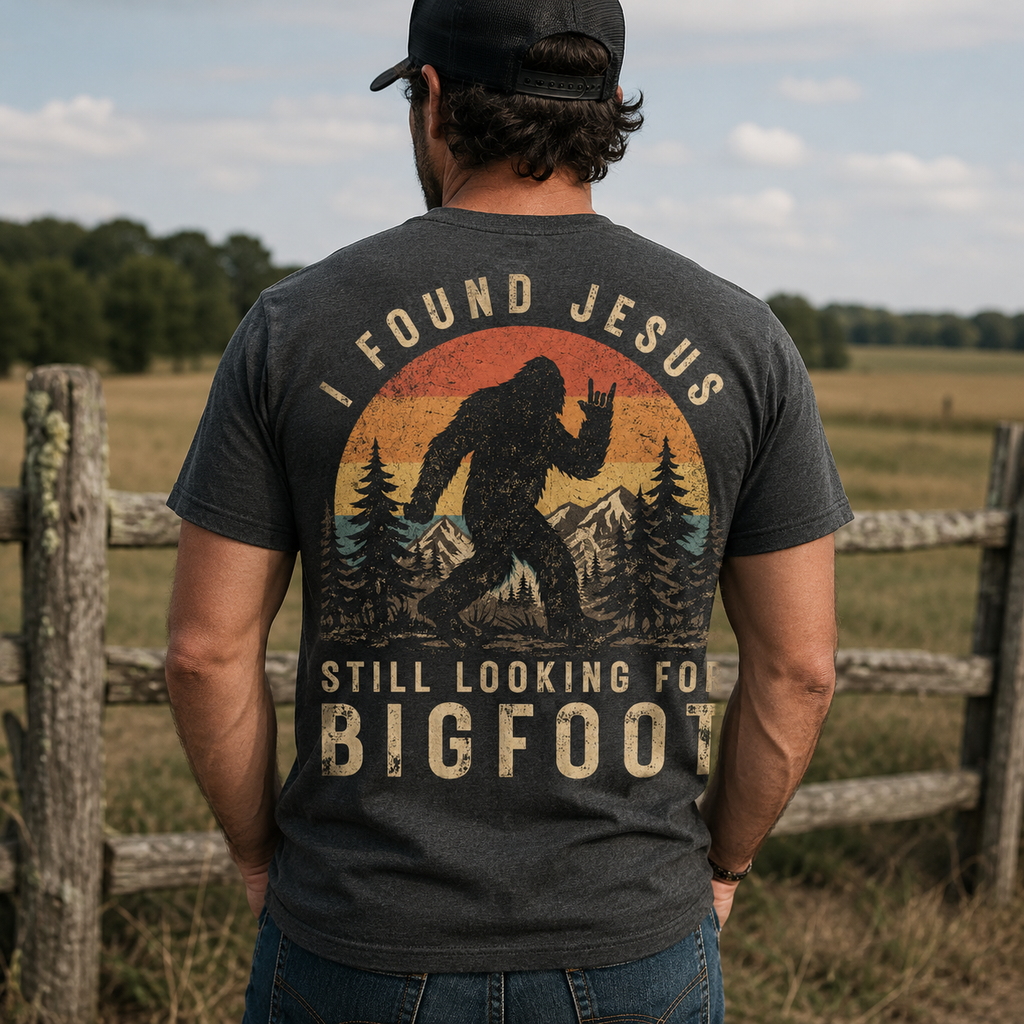 I Found Jesus Bigfoot Shirt, Women's T-shirt, Unisex Long Sleeve, Sweatshirt, Hoodie, Zip Hoodie