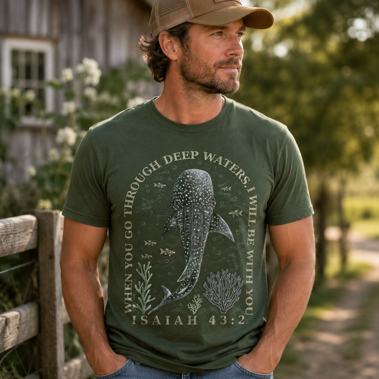 Isaiah 43:2 Whale Shark Christian Shirt, Women's T-shirt, Unisex Long Sleeve, Sweatshirt, Hoodie, Zip Hoodie