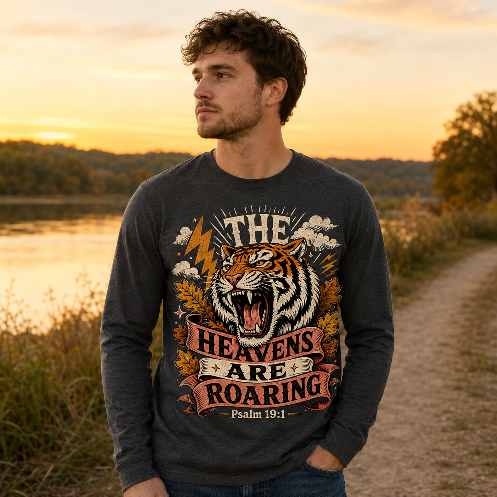 Psalm 19:1 Christian Tiger Shirt, Women's T-shirt, Unisex Long Sleeve, Sweatshirt, Hoodie, Zip Hoodie