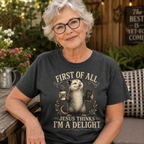 Jesus Thinks I’m A Delight Shirt, Cute Christian Opossum T-Shirt, First Of All Jesus Tee, Funny Faith Gift for Women