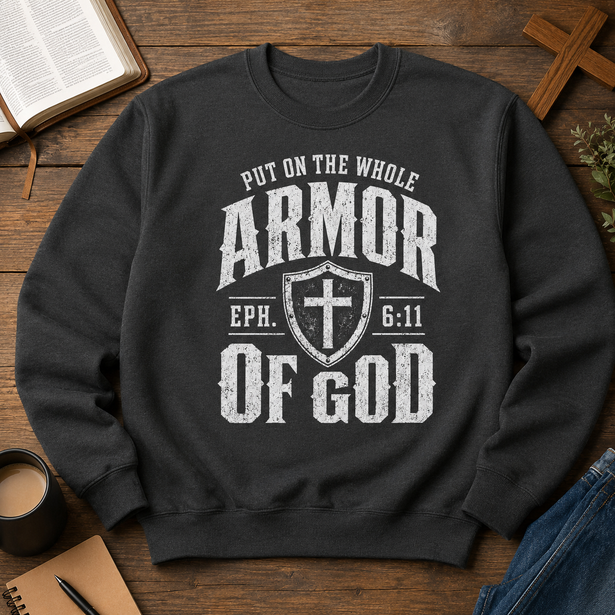 Armor of God Shirt, Ephesians 6:11 Christian T-Shirt, Put On The Whole Armor of God Tee, Faith Bible Verse Gift for Men