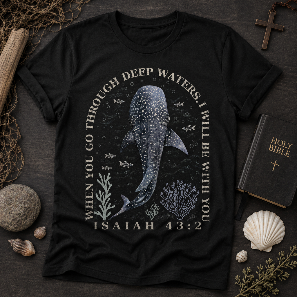 Isaiah 43:2 Whale Shark Christian Shirt, Women's T-shirt, Unisex Long Sleeve, Sweatshirt, Hoodie, Zip Hoodie