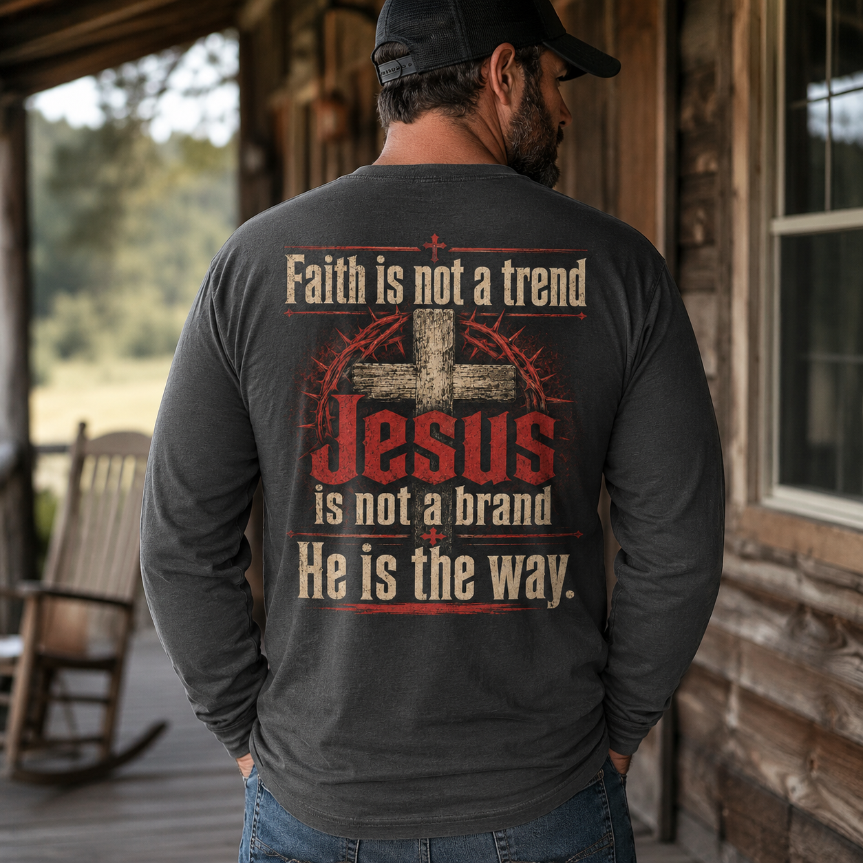 Faith Is Not A Trend Shirt, Jesus Is Not A Brand Christian T-Shirt, He Is The Way Back Print Tee, Faith Gift for Women Men
