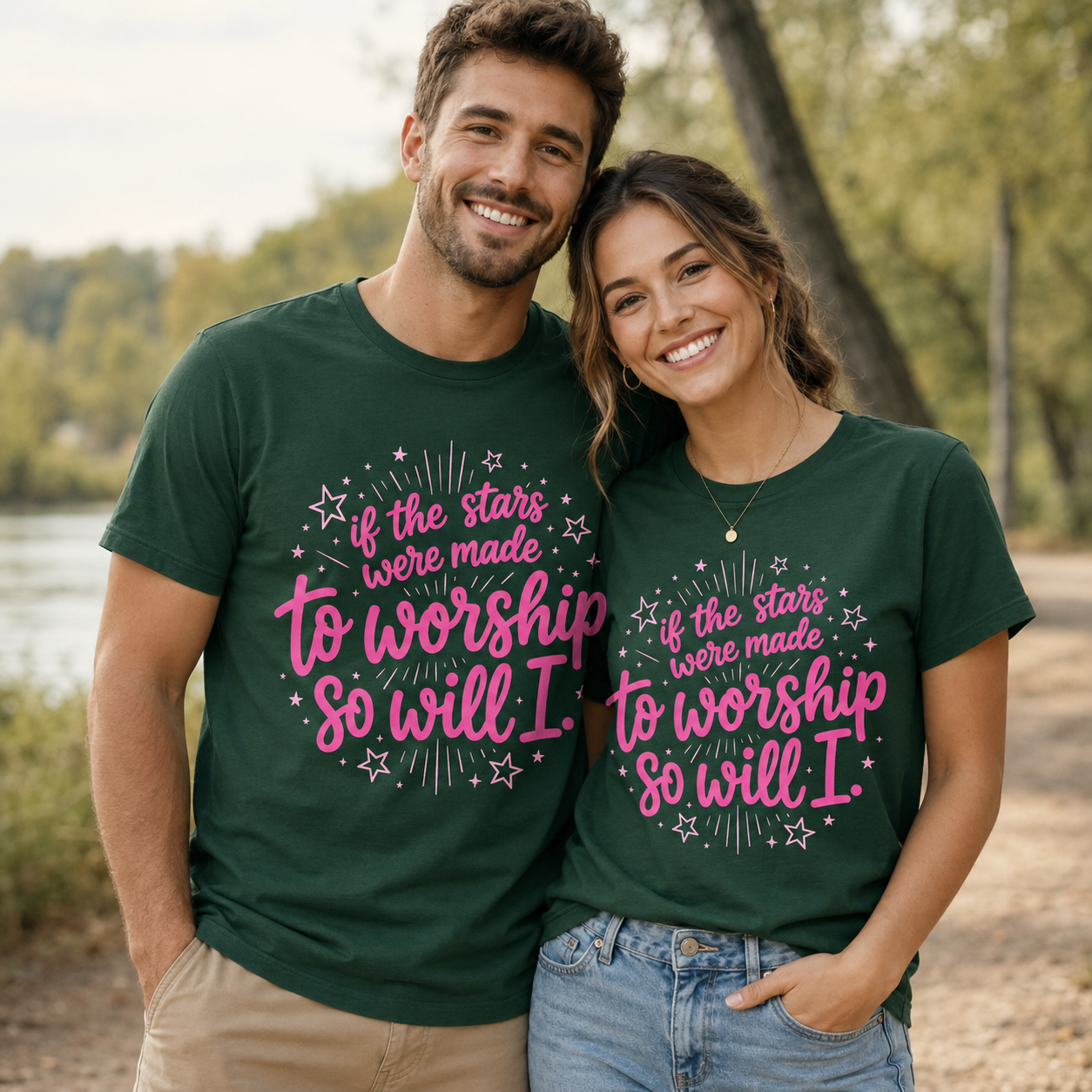 So Will I Shirt, Christian Worship T-Shirt, If The Stars Were Made To Worship Tee, Faith Shirt for Women, Cute Jesus Graphic Tee
